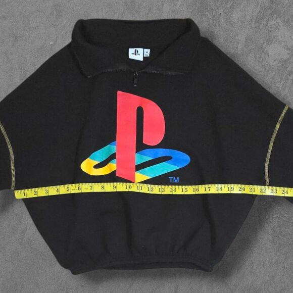 Cropped PlayStation Pullover Sweatshirt Retro Gaming Women's Medium - Picture 4 of 6